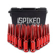 Load image into Gallery viewer, Mishimoto Mishimoto Steel Spiked Lug Nuts M14 x 1.5 32pc Set Red - Side View