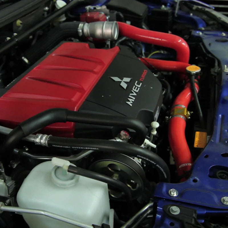 Mishimoto Mitsubishi EVO X Red Silicone Hose Kit - Installation View