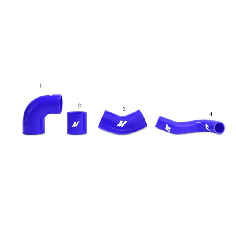 Mishimoto Mitsubishi Lancer Evolution 7/8/9 BLUE Upper Intercooler Pipe Kit - Detail View