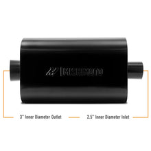 Load image into Gallery viewer, Mishimoto Muffler with 2.5in Center Inlet/Outlet - Angled Tip - Black - Installation View