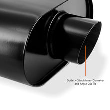 Load image into Gallery viewer, Mishimoto Muffler with 3in Center Inlet/Outlet - Angled Tip - Black - Back View