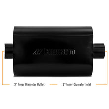 Load image into Gallery viewer, Mishimoto Muffler with 3in Center Inlet/Outlet - Angled Tip - Black - Installation View