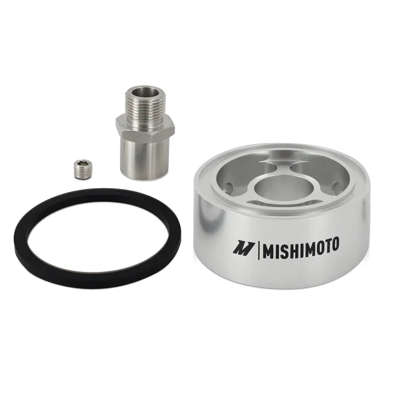 Mishimoto Oil Filter Spacer 32mm M20 x 1.5 Thread - Silver - Main Product View