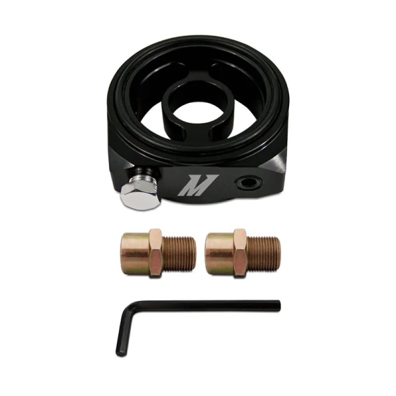Mishimoto Oil Sandwich Plate Adapter with 3 x 1/8in NPT Ports - Side View