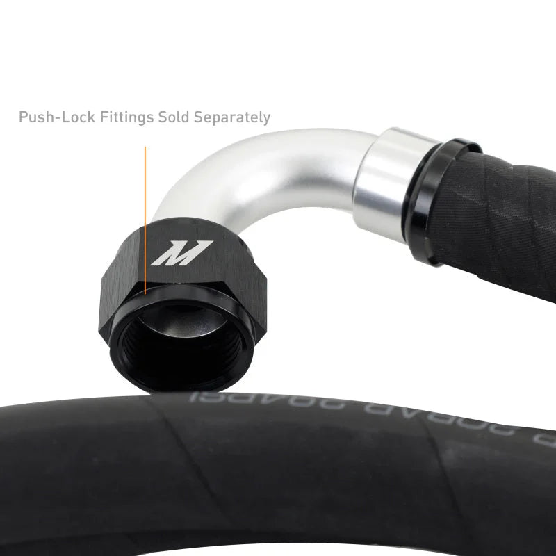 Mishimoto Push Lock Hose, Black, -12AN, 120in Length - Side View