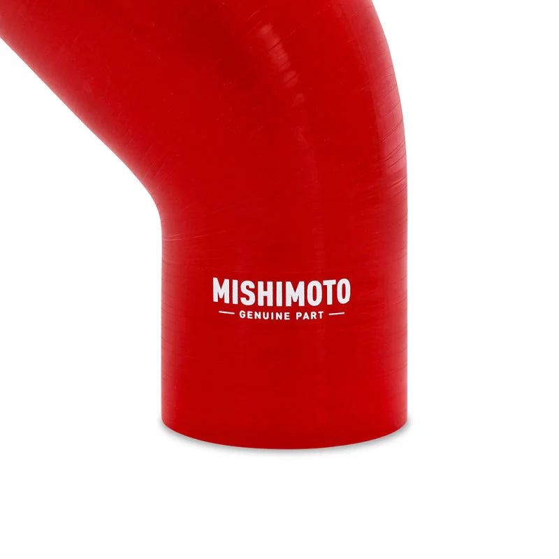 Mishimoto Silicone Reducer Coupler 45 Degree 2.5in to 2.75in - Red - Detail View