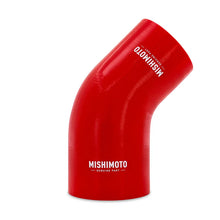 Load image into Gallery viewer, Mishimoto Silicone Reducer Coupler 45 Degree 3.5in to 4in - Red - Main Product View