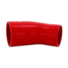 Load image into Gallery viewer, Mishimoto Silicone Reducer Coupler 45 Degree 3.5in to 4in - Red - Side View