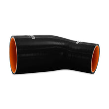 Load image into Gallery viewer, Mishimoto Silicone Reducer Coupler 45 Degree 3in to 3.5in - Black - Detail View