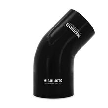 Load image into Gallery viewer, Mishimoto Silicone Reducer Coupler 45 Degree 3in to 3.75in - Black - Main Product View