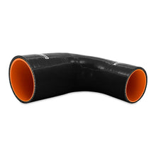 Load image into Gallery viewer, Mishimoto Silicone Reducer Coupler 90 Degree 2.5in to 3in - Black - Detail View