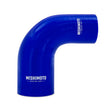 Load image into Gallery viewer, Mishimoto Silicone Reducer Coupler 90 Degree 2.5in to 4in - Blue - Main Product View