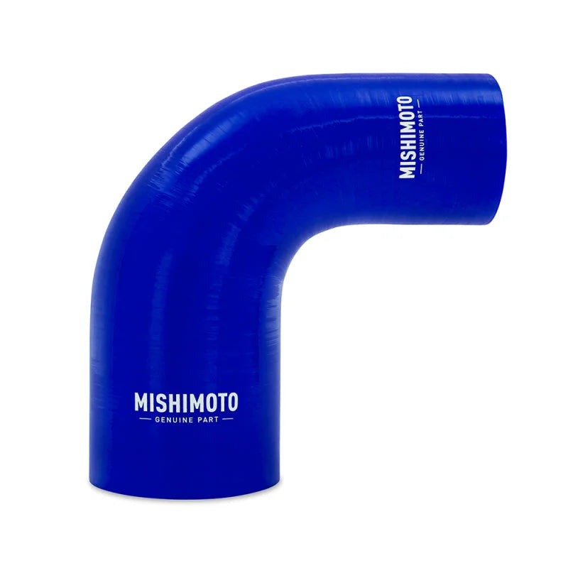 Mishimoto Silicone Reducer Coupler 90 Degree 2.5in to 4in - Blue - Main Product View