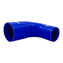 Load image into Gallery viewer, Mishimoto Silicone Reducer Coupler 90 Degree 2.5in to 4in - Blue - Detail View