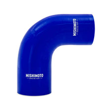 Load image into Gallery viewer, Mishimoto Silicone Reducer Coupler 90 Degree 2.75in to 3in - Blue - Main Product View