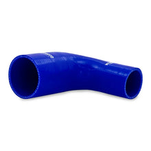 Load image into Gallery viewer, Mishimoto Silicone Reducer Coupler 90 Degree 2in to 3in - Blue - Detail View