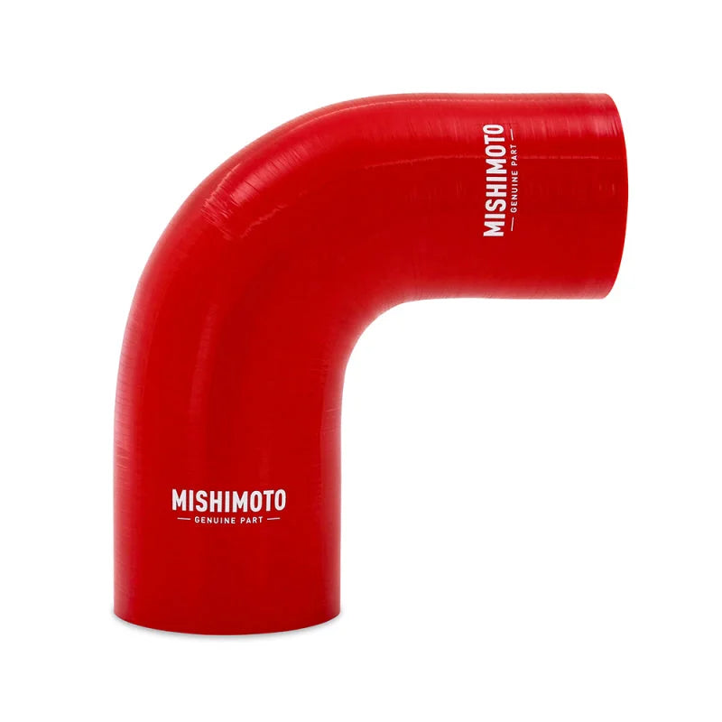 Mishimoto Silicone Reducer Coupler 90 Degree 2in to 2.25in - Red - Main Product View