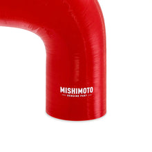 Load image into Gallery viewer, Mishimoto Silicone Reducer Coupler 90 Degree 2in to 2.25in - Red - Side View