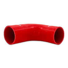 Load image into Gallery viewer, Mishimoto Silicone Reducer Coupler 90 Degree 2in to 2.25in - Red - Detail View