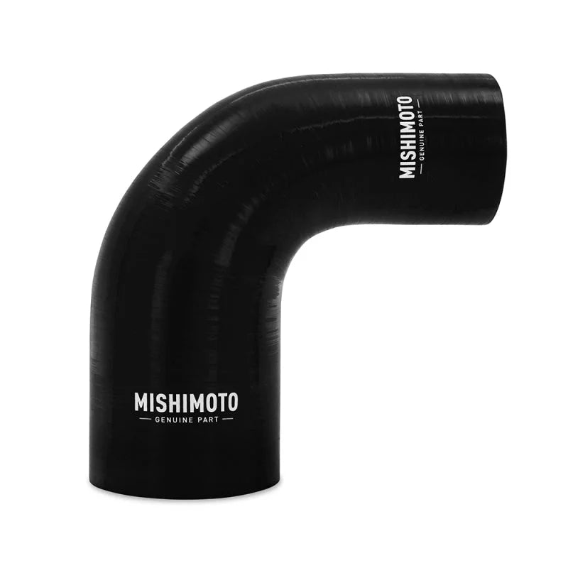 Mishimoto Silicone Reducer Coupler 90 Degree 3in to 3.5in - Black - Main Product View