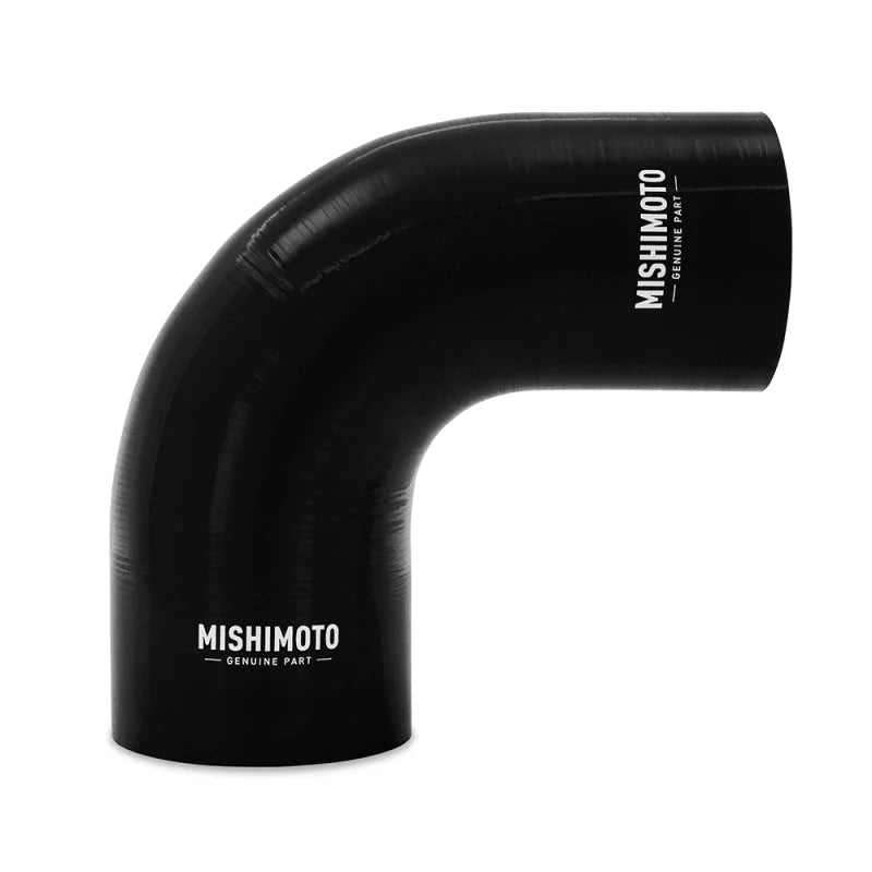 Mishimoto Silicone Reducer Coupler 90 Degree 3in to 3.75in - Black - Main Product View