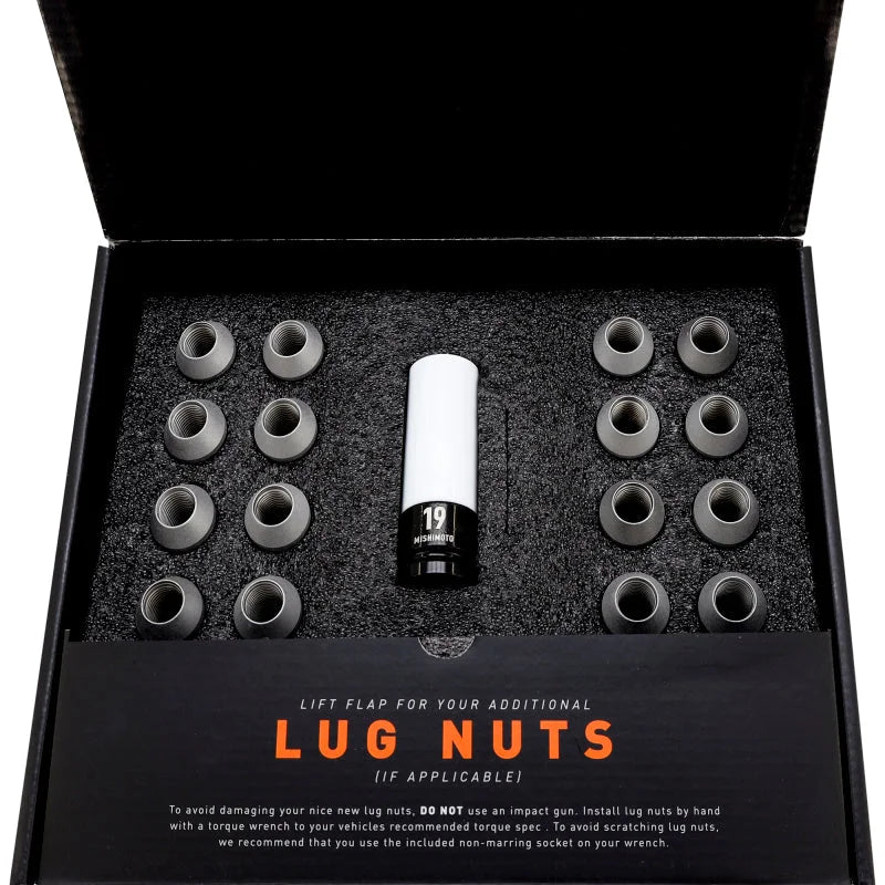 Mishimoto Steel Locking Lug Nuts M14x1.5 20pc Set Silver - Back View