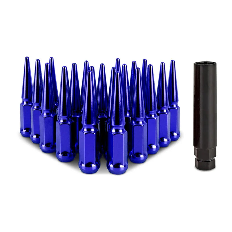 Mishimoto Steel Spiked Lug Nuts M12x1.5 20pc Set - Blue - Main Product View