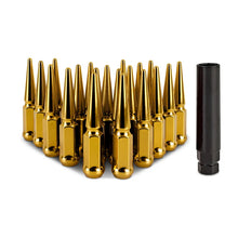 Load image into Gallery viewer, Mishimoto Steel Spiked Lug Nuts M12x1.5 20pc Set - Gold - Main Product View
