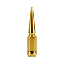 Load image into Gallery viewer, Mishimoto Steel Spiked Lug Nuts M12x1.5 20pc Set - Gold - Side View