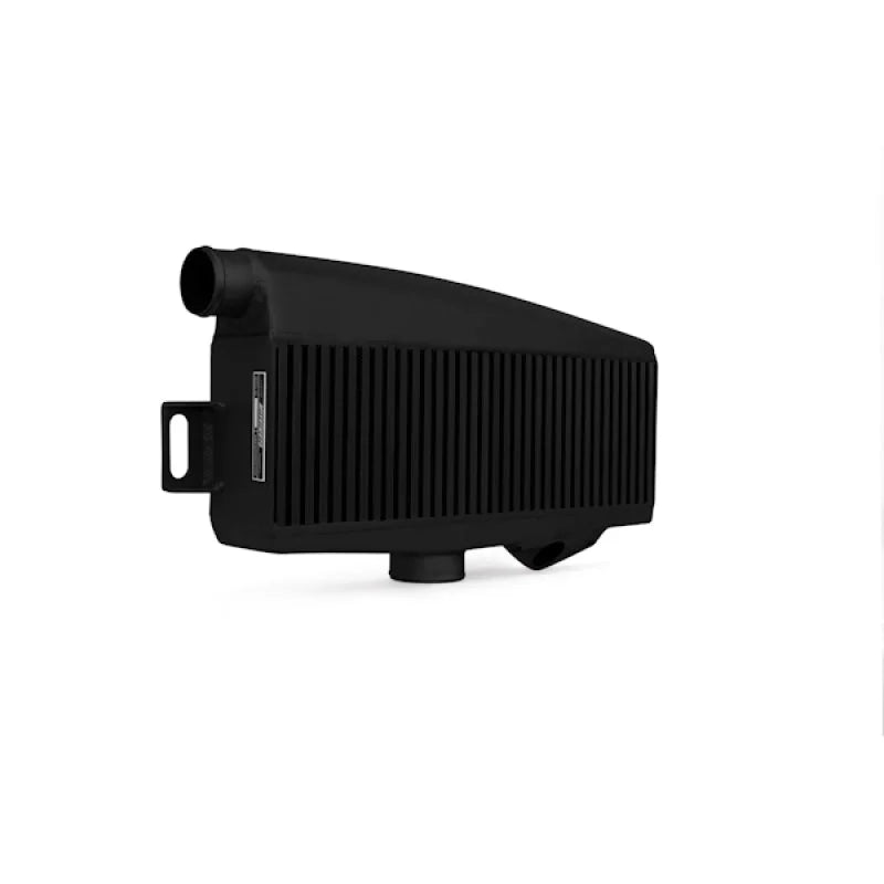 Mishimoto Subaru 02-07 WRX/04-07 STi Top-Mount Intercooler Kit - Powder Coated Black & Blue Hoses - Side View
