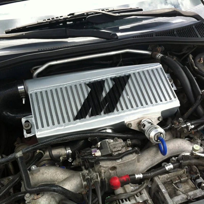 Mishimoto Subaru 02-07 WRX/04-07 STi Top-Mount Intercooler Kit - Powder Coated Black & Red Hoses - Back View