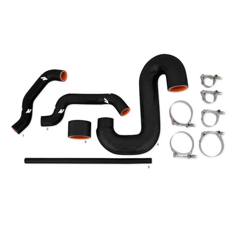 Mishimoto Subaru 02-07 WRX/04-07 STi Top-Mount Intercooler Kit - Silver/Black Hoses - Not For iRHD - Side View