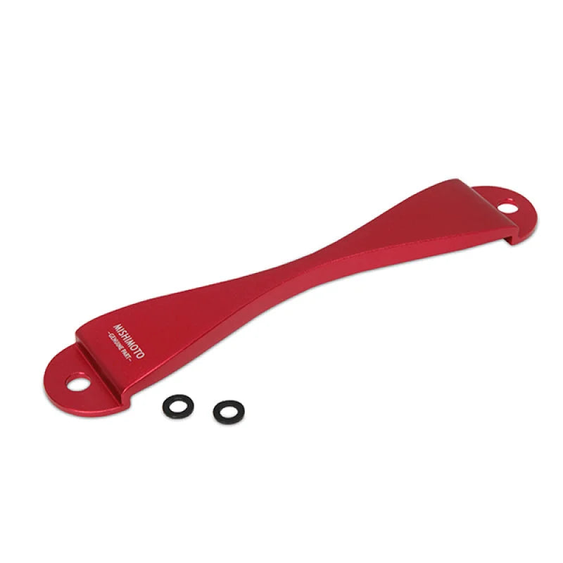 Mishimoto Subaru CNC Battery Tie-Down - Red - Main Product View