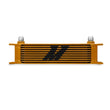 Load image into Gallery viewer, Mishimoto Universal 10 Row Oil Cooler - Gold - Main Product View