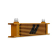 Load image into Gallery viewer, Mishimoto Universal 10 Row Oil Cooler - Gold - Side View