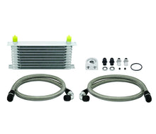 Load image into Gallery viewer, Mishimoto Universal 10 Row Oil Cooler Kit (Metal Braided Lines) - Side View