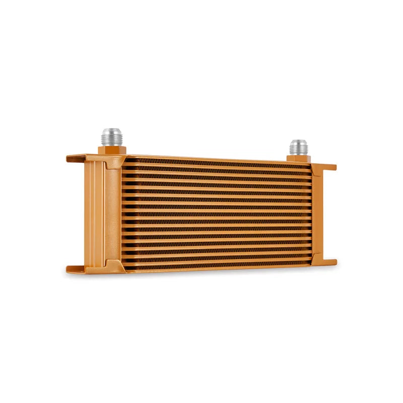 Mishimoto Universal 16-Row Oil Cooler Gold - Side View