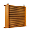 Load image into Gallery viewer, Mishimoto Universal 34 Row Oil Cooler - Gold - Side View