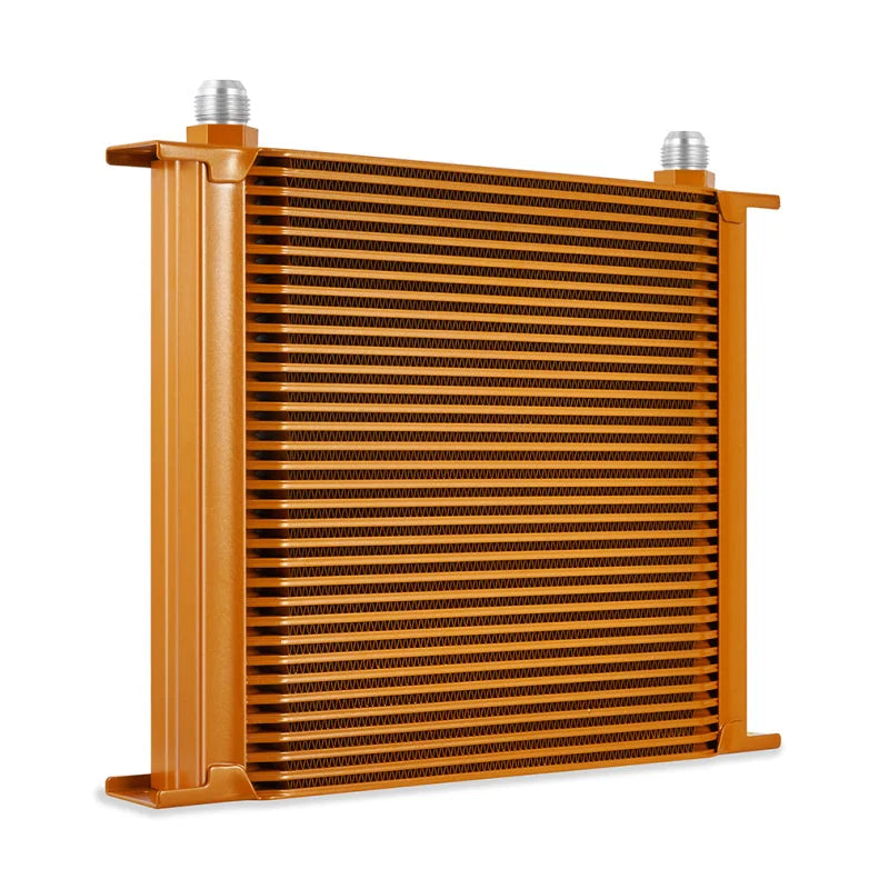 Mishimoto Universal 34 Row Oil Cooler - Gold - Side View