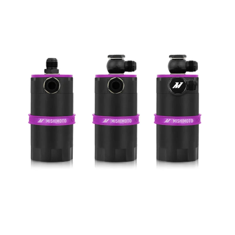 Mishimoto Universal Baffled Oil Catch Can - Purple - Back View