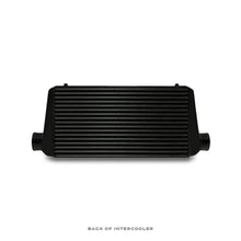 Load image into Gallery viewer, Mishimoto Universal Black S Line Intercooler Overall Size: 31x12x3 Core Size: 23x12x3 Inlet / Outlet - Back View