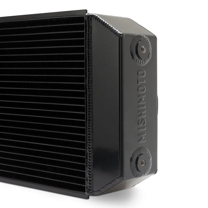Mishimoto Universal Drag Race Performance Aluminum Radiator - Black - Side View