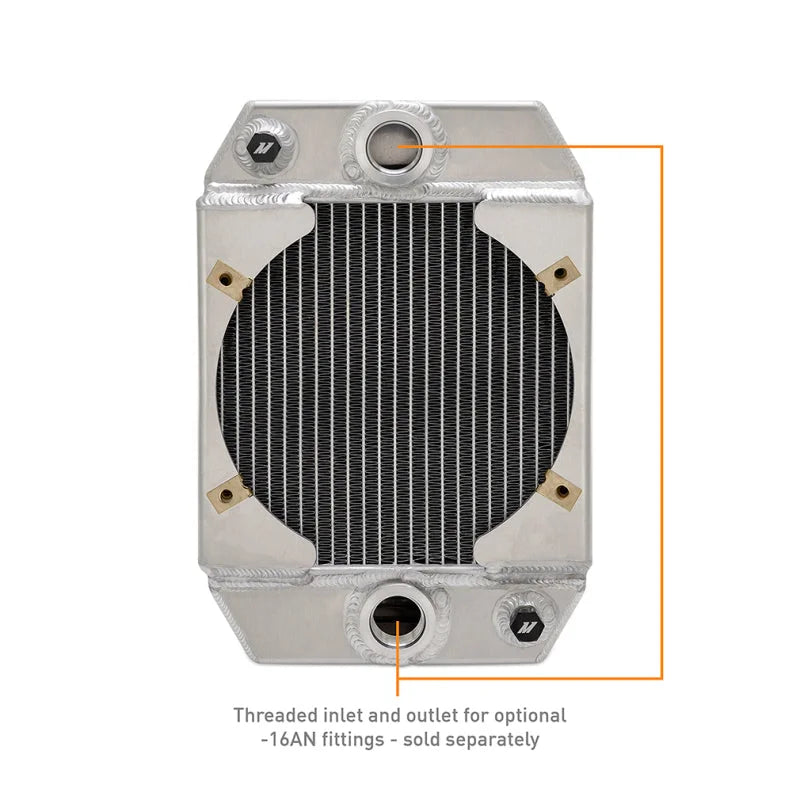 Mishimoto Universal Drag Race Performance Aluminum Radiator - Natural - Back View