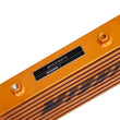 Load image into Gallery viewer, Mishimoto Universal Gold Z Line Intercooler  Overall Size: 28x8x3 Core Size: 21x6x2.5 Inlet / Outlet - Side View
