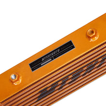 Load image into Gallery viewer, Mishimoto Universal Gold Z Line Intercooler  Overall Size: 28x8x3 Core Size: 21x6x2.5 Inlet / Outlet - Side View