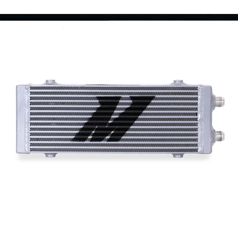 Mishimoto Universal Medium Bar and Plate Dual Pass Silver Oil Cooler - Back View