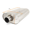 Load image into Gallery viewer, Mishimoto Universal Muffler with 2.5in Center Inlet/Outlet - Brushed - Back View