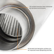 Load image into Gallery viewer, Mishimoto Universal Muffler with 3.0in Offset Inlet/Outlet - Brushed - Back View