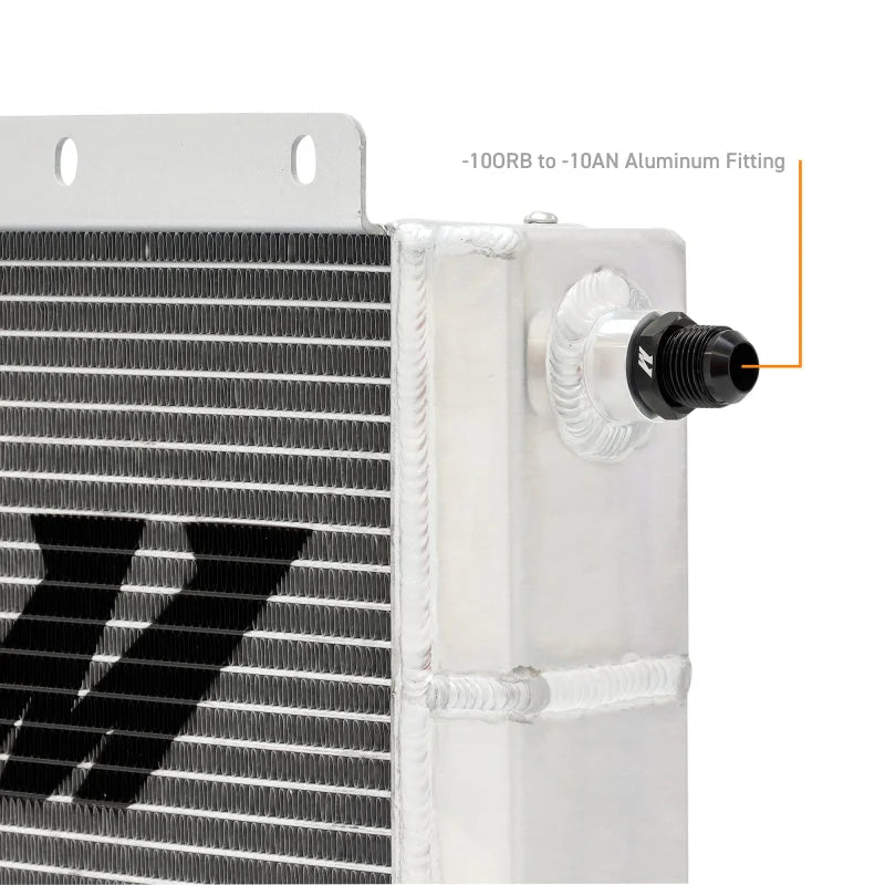 Mishimoto Universal Oil Cooler Kit 23 Row Cooler and 1in x 8in Fan - Side View