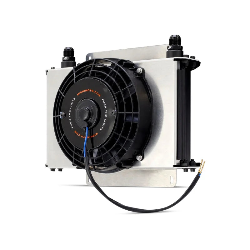 Mishimoto Universal Oil Cooler Kit 25-Row Cooler and 1x 8in Fan - Back View